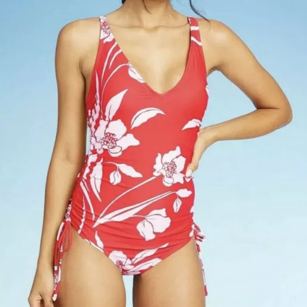 Kona Sol Vibrant Red Swimsuit one piece